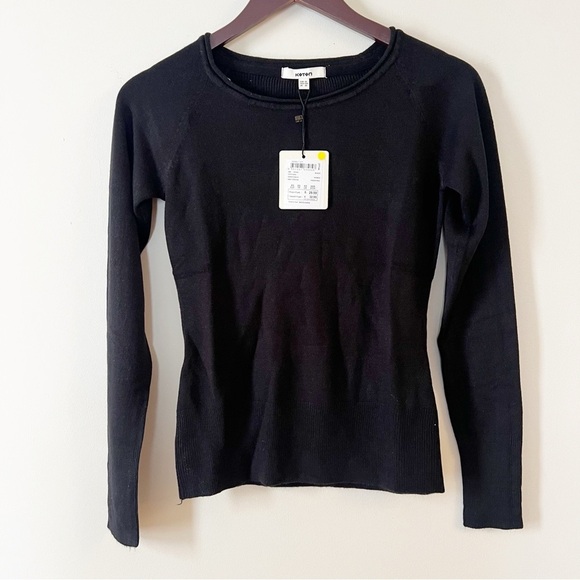 Koton Black Round Neck Pullover Lightweight Sweater NEW Size XS - Picture 1 of 9